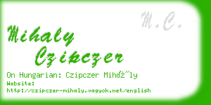 mihaly czipczer business card